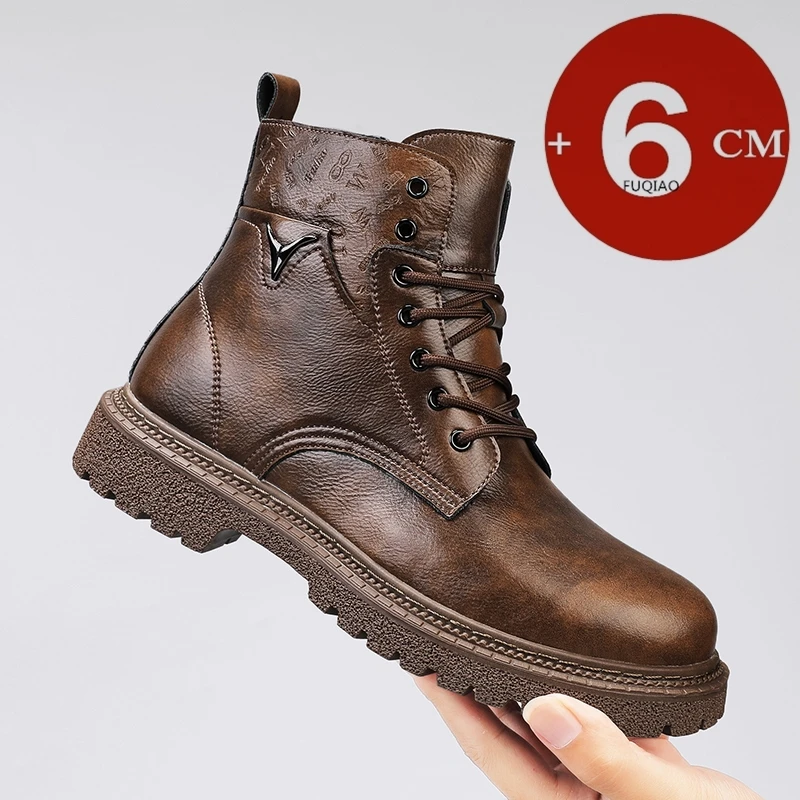 Men'S Shoes To Increase Height - Bottines invisibles en cuir pour hommes,