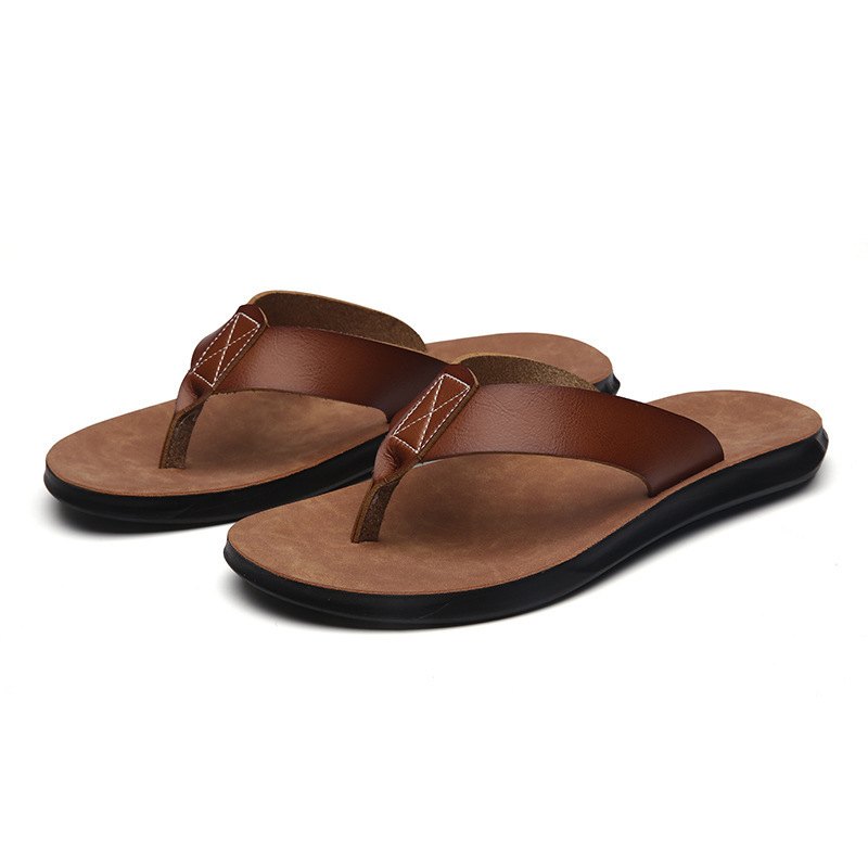 Men'S Shoes Temu - Nouvelles tongs en cuir italien pour