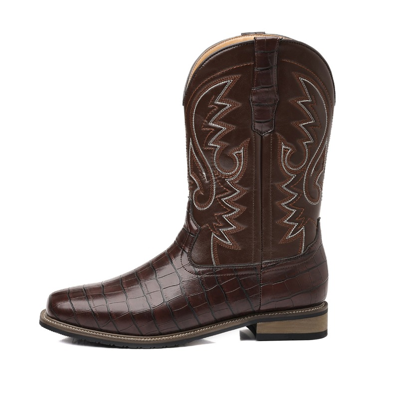 Men'S Shoes With Wide Toe Box - Bottes pour hommes à motif crocodile,