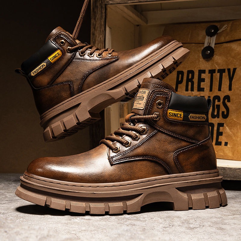 Men'S Shoes Dq - Vintage hommes plate-forme bottines automne hiver