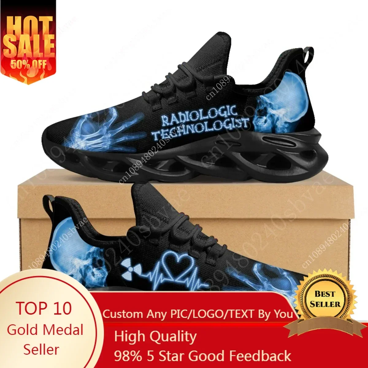 Men'S Shoes Casual Sneakers - Baskets pour technologistes radiologiques, chaussures squelette