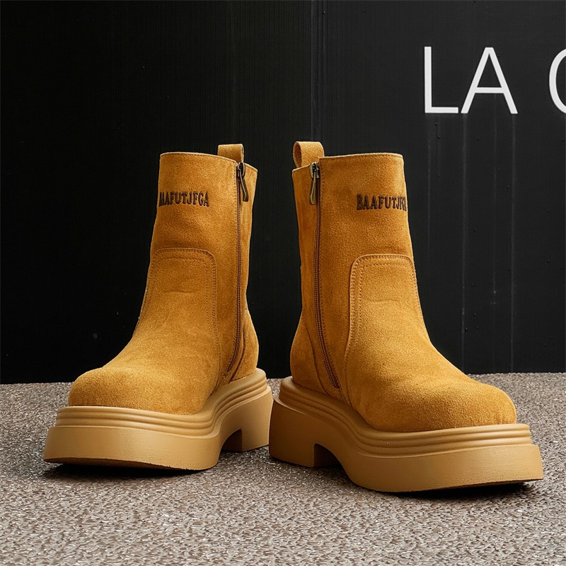 Men'S Shoes To Increase Height - Bottes courtes rétro d'hiver pour homme