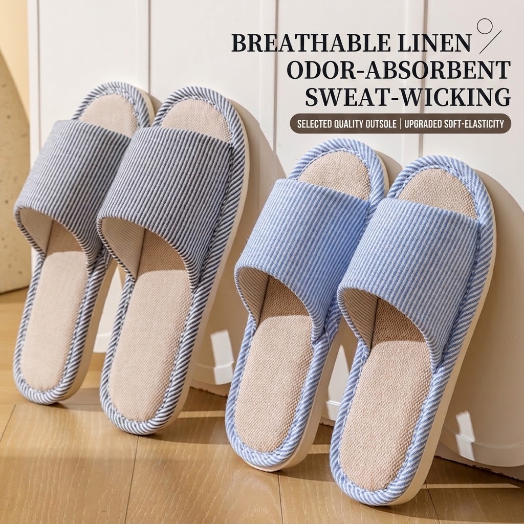 Men'S Shoes To Women'S - Chaussons en lin respirant pour femmes