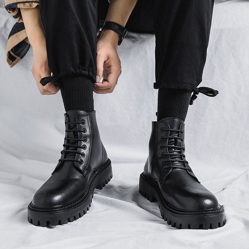 Bottes en cuir pour hommes, st - Men'S Shoes To Increase Height avis et prix