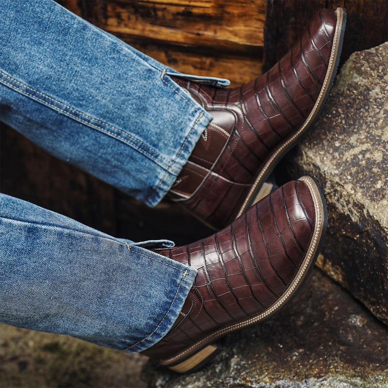 Bottes pour hommes à motif cro - Men'S Shoes With Wide Toe Box avis et prix