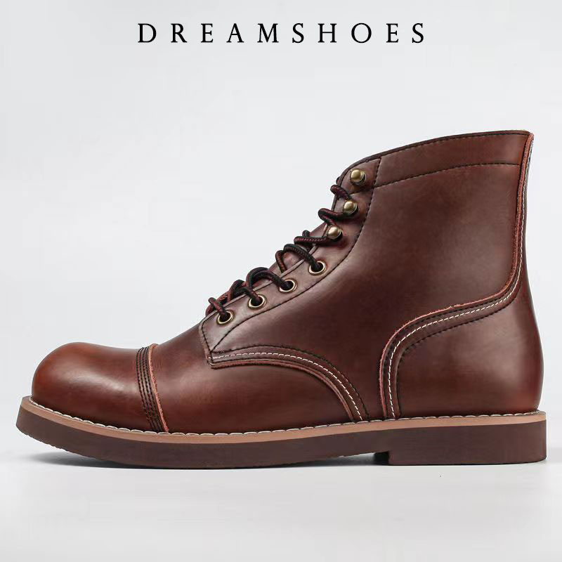 Bottines de moto en cuir de va - Men'S Shoes Temu avis et prix