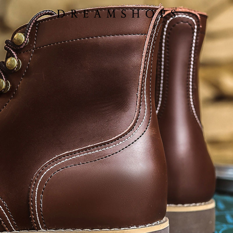 Bottines de moto en cuir de va - Men'S Shoes Temu avis et prix